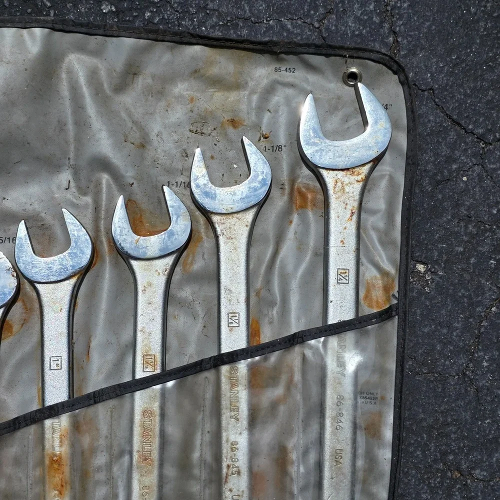 VTG Stanley Wrench Set with Pouch USA 12‑Pc 3/8–1‑1/4 Industrial 85-452